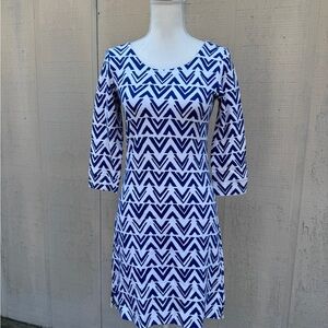 Hatley Blue and White Chevron Mini Dress